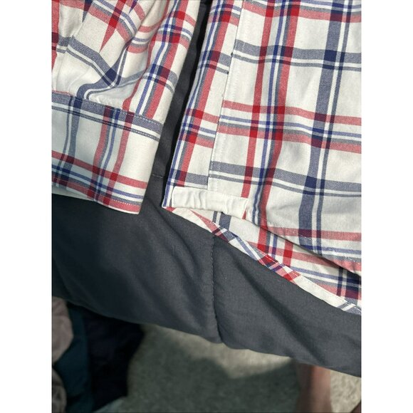 Thomas Pink Shirt Men’s White Blue Red Checker Cotton Button Down XL Y2K - Picture 3 of 9